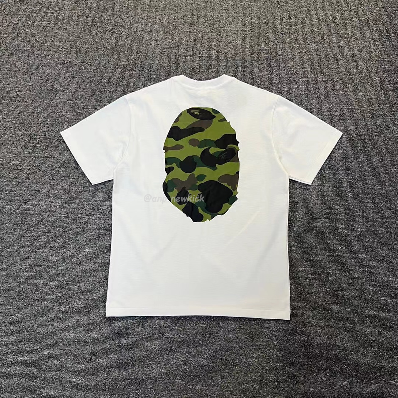 Bape Color Camo Big Ape Head Tee White Black White Green (15) - www.newkick.vip